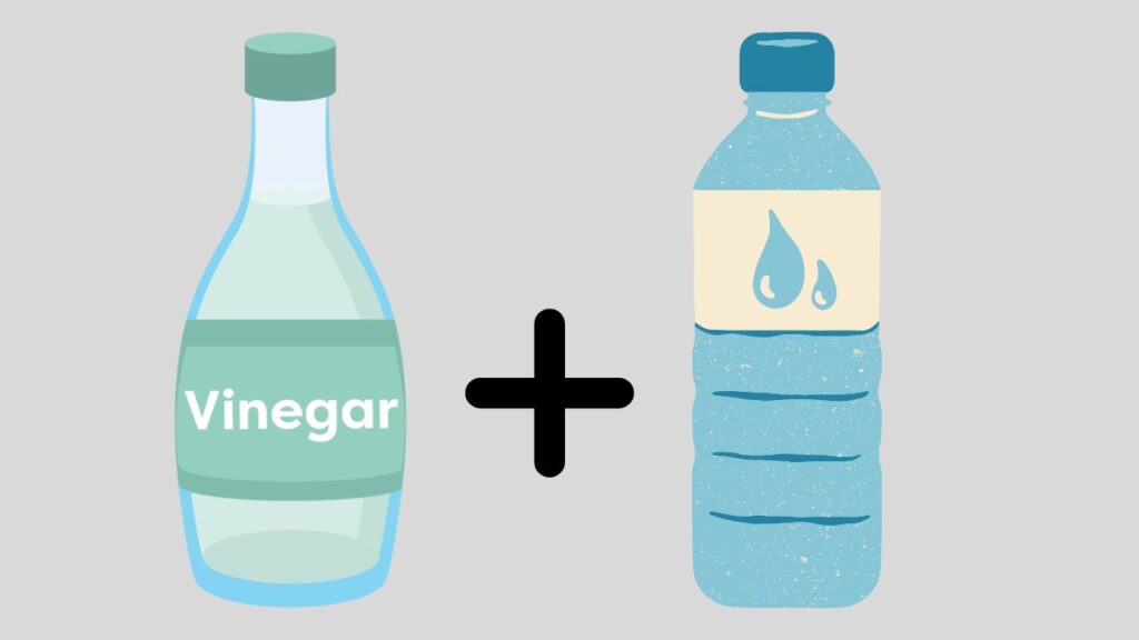 mixing equal parts water and white vinegar
